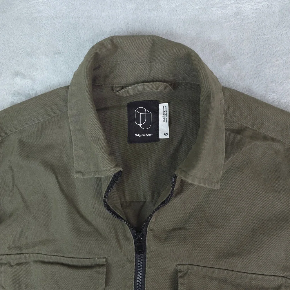 Original Use Military Field Jacket Mens S Army Green‎ Zip Utility Patched Shirt
